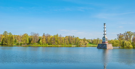 Spring on  Big Pond in  Catherine Park in Tsarskoye Selo