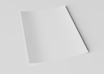 A4 blank paper sheet mockup on white 3D rendering