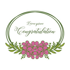 Vector illustration blossom flower frame for greeting congratulation hand drawn