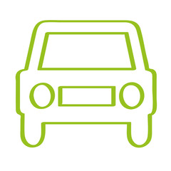 Handgezeichnetes Auto - Frontansicht in hellgrün