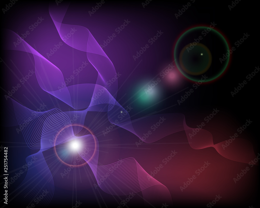 Poster digital flow wave with particles in motion. abstract smoke effect background. smoke motion with part