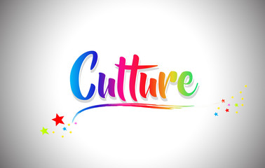 Culture Handwritten Word Text with Rainbow Colors and Vibrant Swoosh.