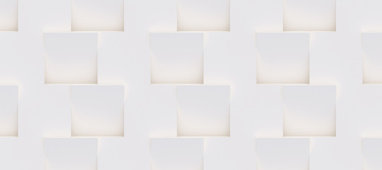 3D pattern made of white and beige geometric shapes, creative background or wallpaper surface made of light and shadow. Futuristic seamless decorative abstract texture design, simple graphic elements