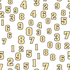 Different numbers education, school concept. Seamless vector EPS 10 pattern. Flat style