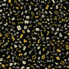 Different numbers education, school concept. Seamless vector EPS 10 pattern. Flat style