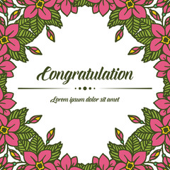 Vector illustration crowd of leaf flower frames for lettering congratulation hand drawn