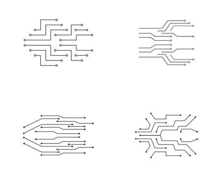 circuit technology logo template vector icon illustration design 