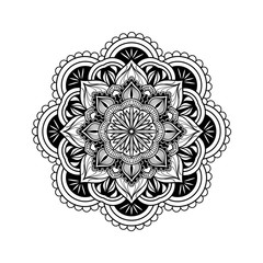 Mandala art illustration design on white