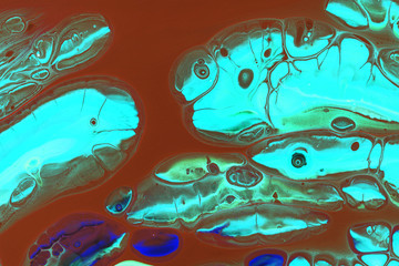 Abstraction of aquamarine paint