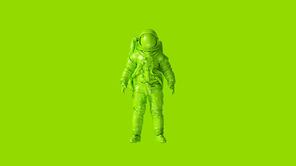 Lime Green Spaceman Astronaut Cosmonaut 3d illustration 3d render © paul