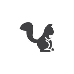 Squirrel side view vector icon. filled flat sign for mobile concept and web design. squirrel standing glyph icon. Forest animal symbol, logo illustration. Pixel perfect vector graphics