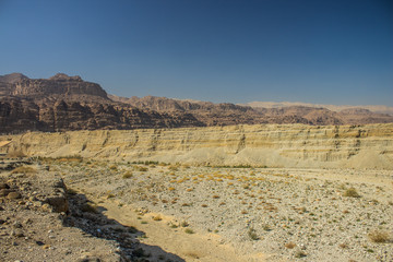 dry dead desert landscape ground and rocks
