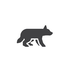 Hunting wolf vector icon. filled flat sign for mobile concept and web design. Wild wolf glyph icon. Forest animal symbol, logo illustration. Pixel perfect vector graphics