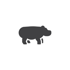 Hippopotamus side view vector icon. filled flat sign for mobile concept and web design. Behemoth glyph icon. Wild animal symbol, logo illustration. Pixel perfect vector graphics