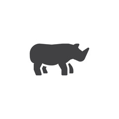 Rhino side view vector icon. filled flat sign for mobile concept and web design. Rhinoceros glyph icon. Wild animal symbol, logo illustration. Pixel perfect vector graphics