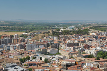 Fototapeta na wymiar Aerial view of Lleida (Lerida) city in Catalonia, Spain