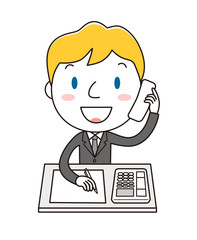 電話中の男性社員