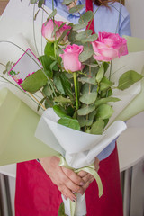 Woman holding a beautiful bouquet