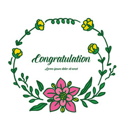 Vector illustration leaf flower frame style for write congratulation hand drawn