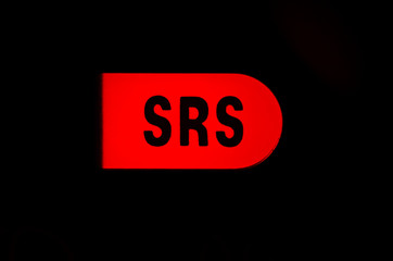 SRS indicator on the dashboard of the car.