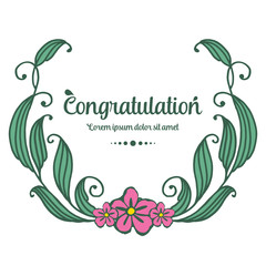 Vector illustration greeting congratulation with leaf flower frame art hand drawn