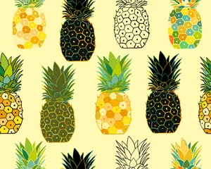 Wallpaper murals Pineapple Pineapple set, sketch for your design
