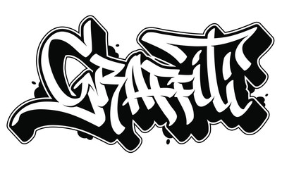 Graffiti vector word in readable graffiti style. Only black line isolated on white background. © Photojope