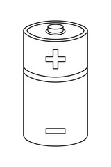 Line art black and white D type battery