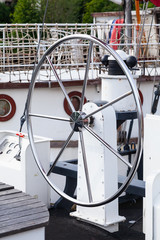Steering wheel of modern yacht