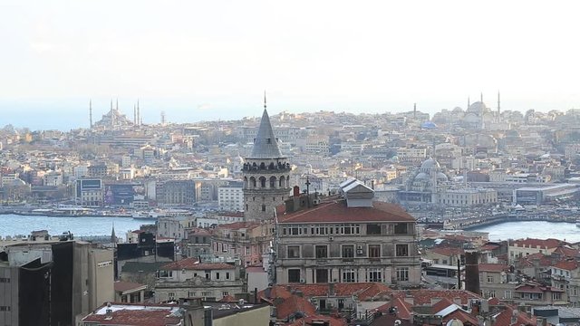 view of the city in istanbul galata towers