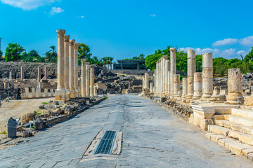 Beit Shean roman ruins in Israel