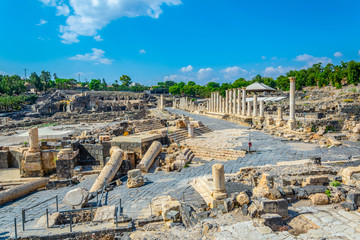 Beit Shean roman ruins in Israel