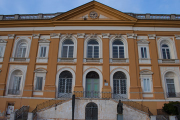 The silk works of San Lucio, Caserta, looms weaving the silk of the Bourbons