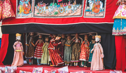 Puppet show outside the city palace at Jaipur, India