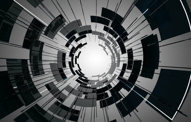Naklejka premium 3d abstract background space construction. 3d illustration
