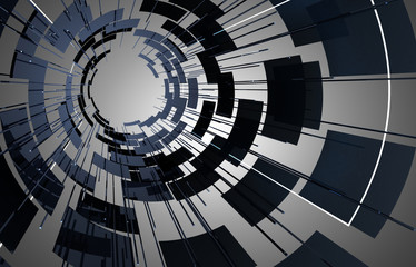 Naklejka premium 3d abstract background space construction. 3d illustration