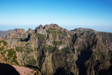 Trekking in the mountains on the island of Madeira
