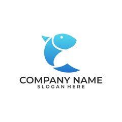 Abstract Fish blue Design Illustration Vector Template