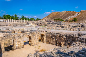 Beit Shean roman ruins in Israel