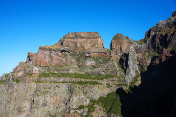 Fototapeta na wymiar Trekking in the mountains on the island of Madeira