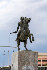 Statue of Alexander the Great of Macedon on the coast of Thessaloniki, Greece