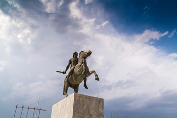 Statue of Alexander the Great of Macedon on the coast of Thessaloniki