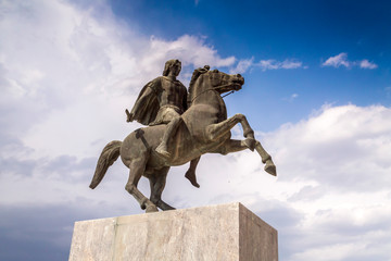 Statue of Alexander the Great of Macedon on the coast of Thessaloniki