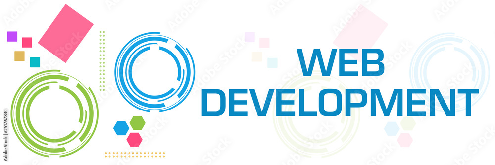 Wall mural web development colorful technology square horizontal