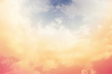 Sun and cloud background with a pastel colored