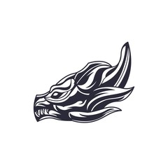 Modern dragon head logo esport