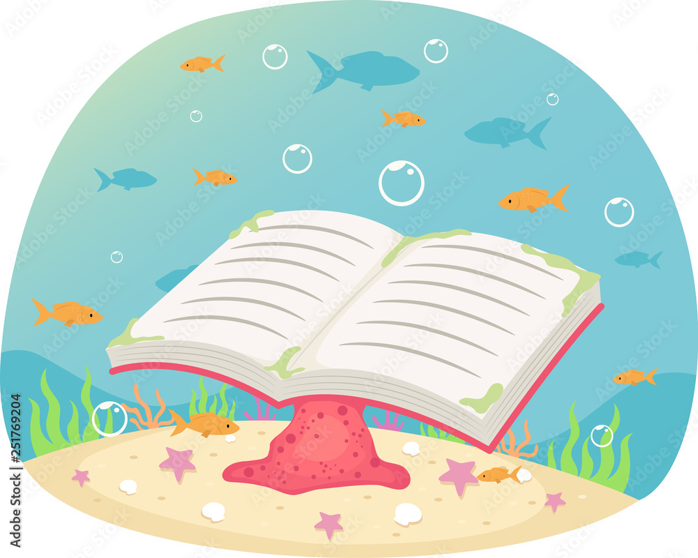 Canvas Prints under water book illustration