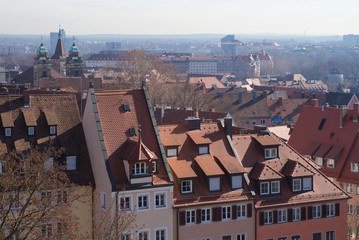 Fototapeta na wymiar Über den Dächern von Nürnberg