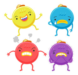 Cute Monster Emotion Colors Illustration