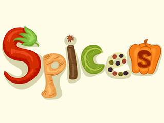 Spices Lettering Illustration